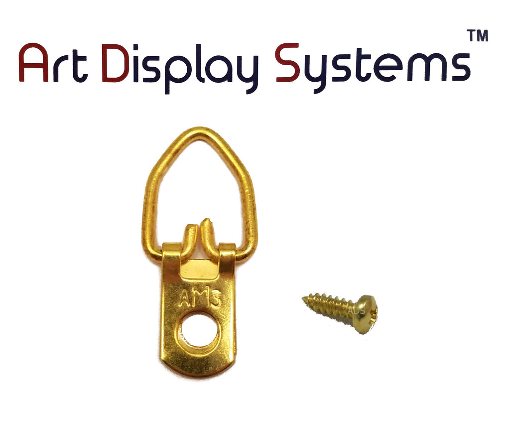 AMS 1 Hole Narrow BP D-Ring Hanger with 4 3/8 Screws – Pro Quality – 100 Pack by Art Display Systems