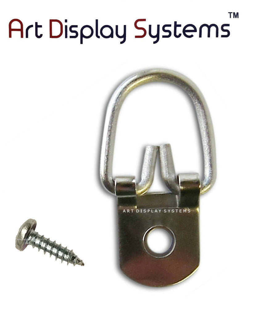 ADS 1 Hole Heavy Duty ZP D-Ring Hanger with 6 1/2 Screws – Pro Quality – 100 Pack