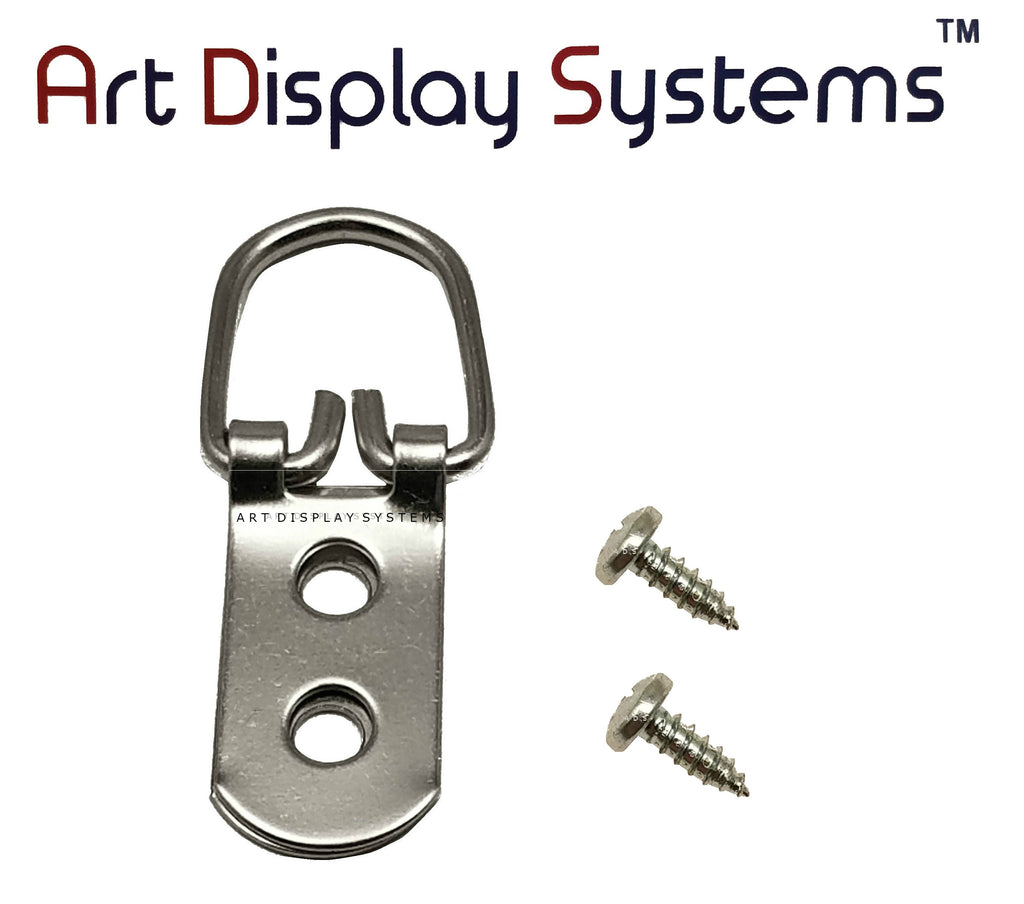 ADS 2 Hole Heavy Duty ZP D-Ring Hanger with 6 3/8 Screws – Pro Quality – 50 Pack