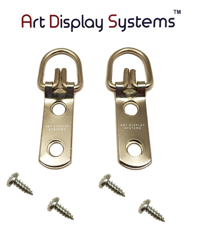 AMS 1 Hole Arrow Head ZP D-Ring Hanger with 4 1/2 Screws – 100 Pack by Art Display Systems
