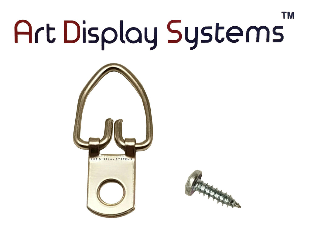 ADS 1 Hole Arrow Head ZP D-Ring Hanger with 6 1/2 Screws – Pro Quality – 100 Pack