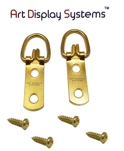 AMS 1 Hole Arrow Head ZP D-Ring Hanger with 4 1/2 Screws – 100 Pack by Art Display Systems