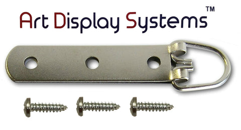 ADS 2 Hole Heavy Duty ZP D-Ring Hanger with 6 3/8 Screws – 50 Pack