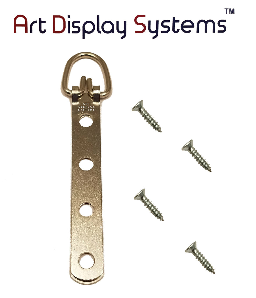 ADS 4 Hole Heavy Duty ZP D-Ring Hanger with 4 1/2 Screws – Pro Quality – 25 Pack