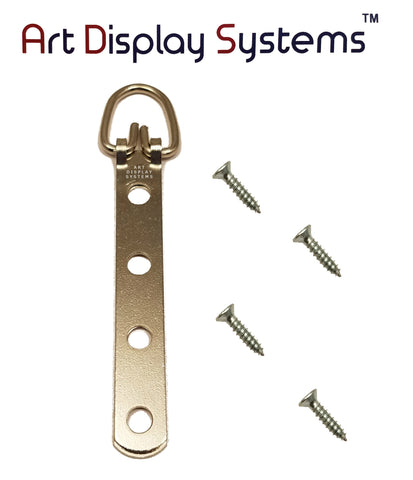 AMS 1 Hole Arrow Head ZP D-Ring Hanger with 6 1/2 Screws – 100 Pack by Art Display Systems