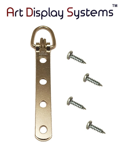 ADS 1 Hole Round Head ZP D-Ring Hanger with 6 1/2 Screws – Pro Quality – 100 Pack