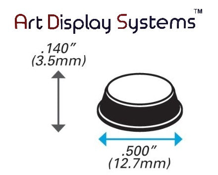 Art Display Systems Clear Cylindrical (0.5 x 0.14) Self-Adhesive Protective Non-Skid Bumpers – Pro Quality - ART DISPLAY SYSTEMS