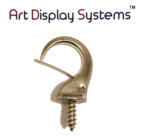 ADS Large Antique Brass Security Cup Hook – Pro Quality – 10 Pack
