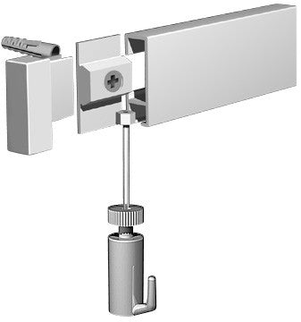 Arti Gallery Silver Picture Hanging System Deluxe Rail Kit (With Twister & Slider Nylon Cables)