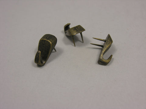 Antique Brass Plated Fleur Push Pin Hangers