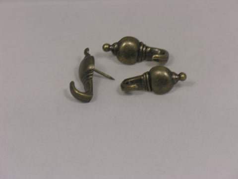 Antique Brass Plated 20 LB Push Pin Hangers