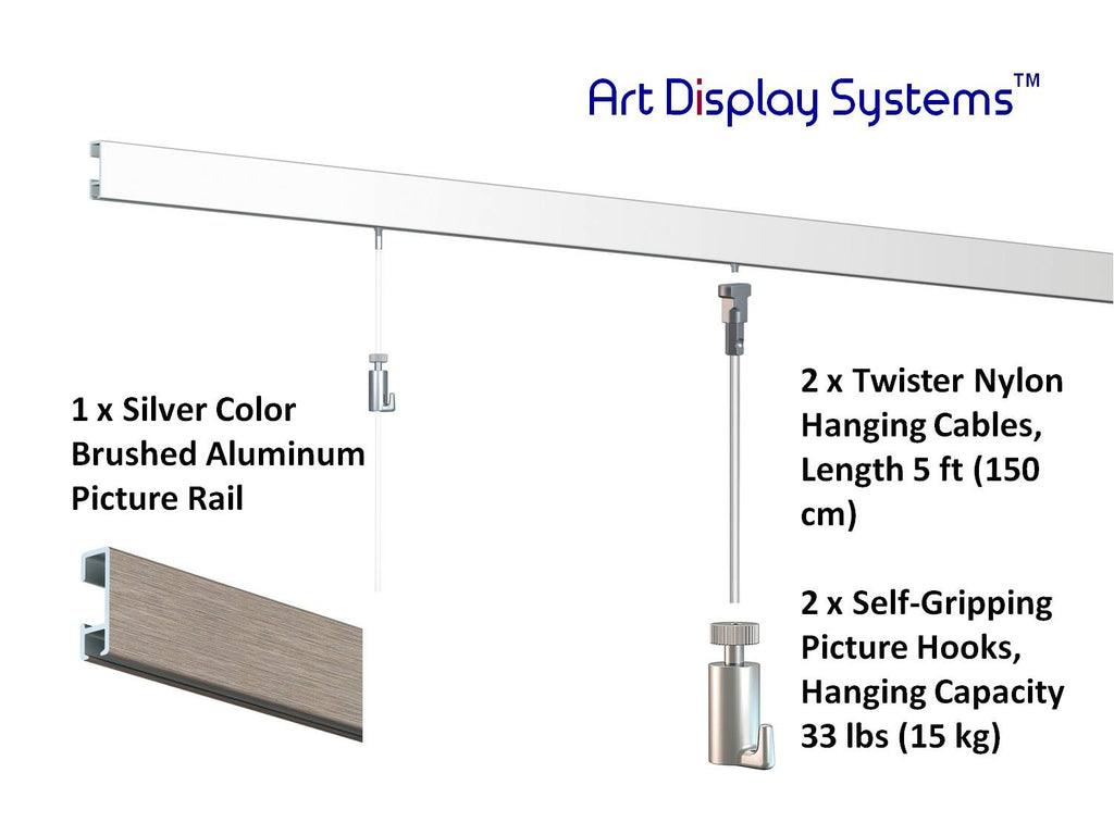 Starter Kit - Silver Click Rail with Twister Nylon Cables