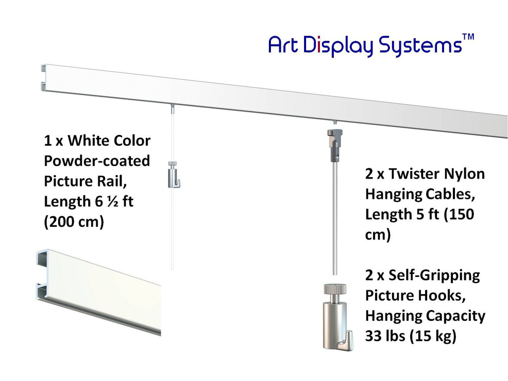 Starter Kit - White Click Rail with Twister Nylon Cables