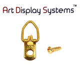 AMS 1 Hole Narrow BP D-Ring Hanger with 6 1/2 Screws – Pro Quality – 100 Pack by Art Display Systems - ART DISPLAY SYSTEMS