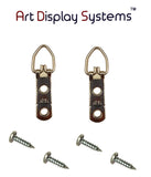 AMS 2 Hole Narrow ZP D-Ring Hanger with 6 1/2 Screws – 100 Pack by Art Display Systems - ART DISPLAY SYSTEMS
