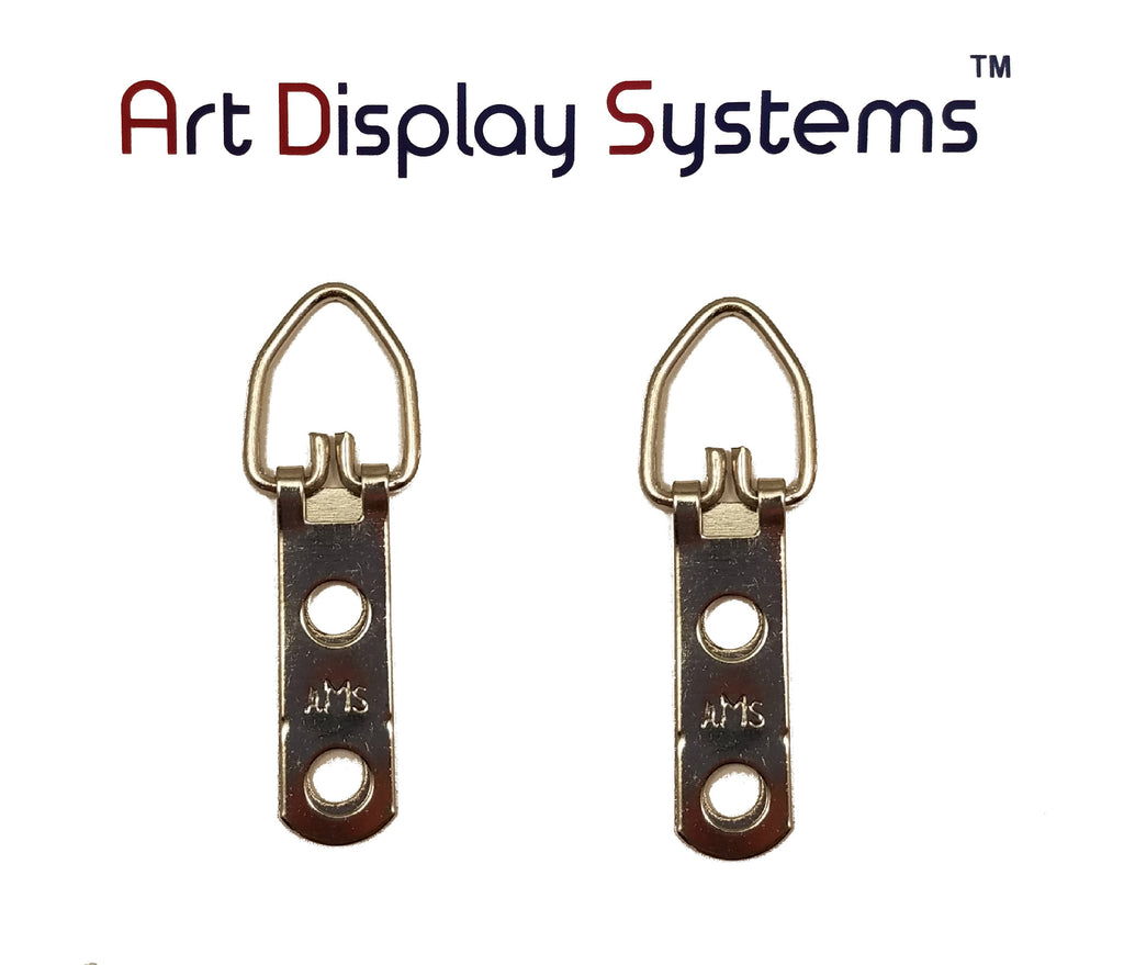 AMS 2 Hole Narrow ZP D-Ring Hanger – No Screws – 100 Pack by Art Display Systems - ART DISPLAY SYSTEMS