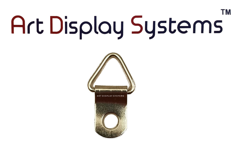 ADS 1 Hole Triangle ZP D-Ring Hanger – No Screws – Pro Quality – 100 Pack - ART DISPLAY SYSTEMS