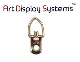AMS 1 Hole Arrow Head ZP D-Ring Hanger – No Screws – 100 Pack by Art Display Systems - ART DISPLAY SYSTEMS