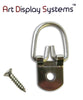 ADS 1 Hole Heavy Duty ZP D-Ring Hanger with 4 1/2 Screws – Pro Quality – 100 Pack - ART DISPLAY SYSTEMS