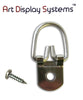 ADS 1 Hole Heavy Duty ZP D-Ring Hanger with 6 1/2 Screws – Pro Quality – 100 Pack - ART DISPLAY SYSTEMS