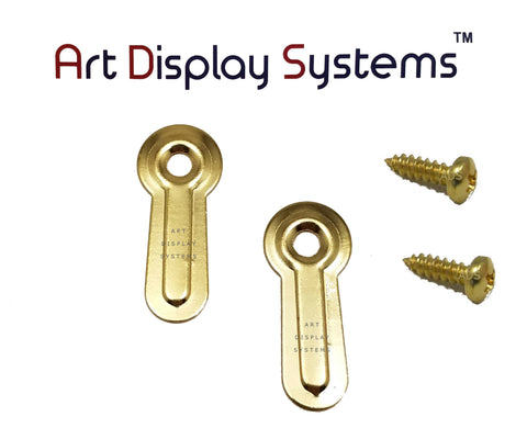 AMS 2 Hole Narrow ZP D-Ring Hanger with 6 3/8 Screws – 100 Pack by Art Display Systems