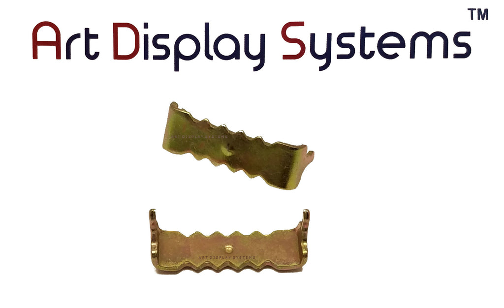 200 ADS Small Brass Zinc Finish Nailess No Nail Sawtooth Hangers - ART DISPLAY SYSTEMS