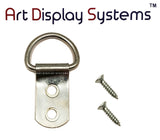 ADS 2 Hole Heavy Duty ZP D-Ring Hanger with 4 1/2 Screws – 50 Pack - ART DISPLAY SYSTEMS