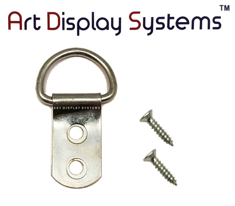 AMS 1 Hole Narrow BP D-Ring Hanger– No Screws – Pro Quality – 100 Pack by Art Display Systems