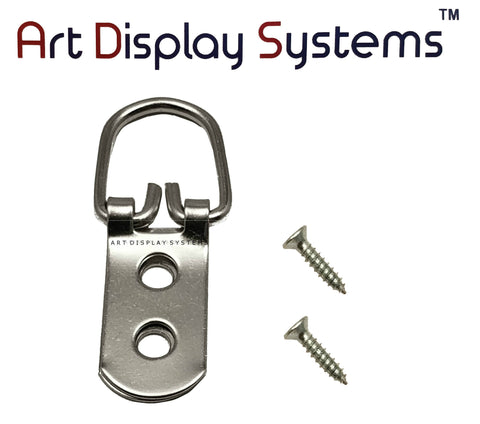 AMS 1 Hole Narrow BP D-Ring Hanger– No Screws – Pro Quality – 100 Pack by Art Display Systems