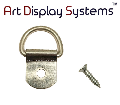 AMS 1 Hole Narrow BP D-Ring Hanger– No Screws – Pro Quality – 100 Pack by Art Display Systems