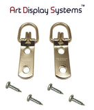 ADS 2 Hole Narrow ZP D-Ring Hanger with 6 1/2 Screws – Pro Quality – 100 Pack - ART DISPLAY SYSTEMS