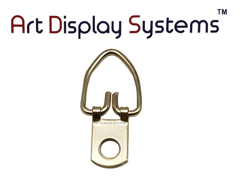 AMS 2 Hole Narrow ZP D-Ring Hanger with 6 3/8 Screws – 100 Pack by Art Display Systems