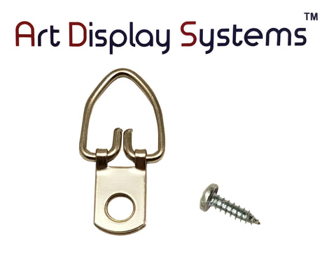 AMS 1 Hole Narrow BP D-Ring Hanger with 4 3/8 Screws – Pro Quality – 100 Pack by Art Display Systems