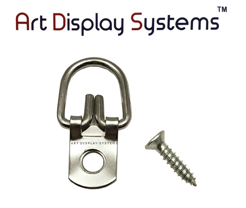 AMS 1 Hole Narrow BP D-Ring Hanger with 6 1/2 Screws – Pro Quality – 100 Pack by Art Display Systems