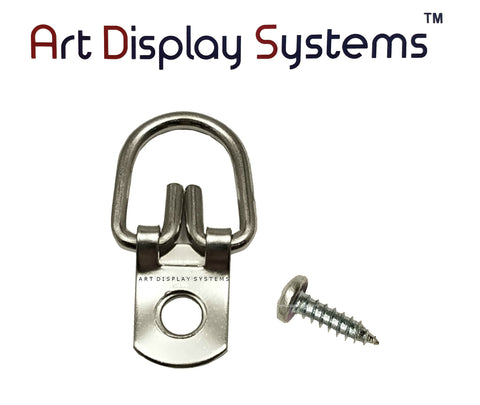 AMS 2 Hole Narrow ZP D-Ring Hanger – No Screws – 100 Pack by Art Display Systems