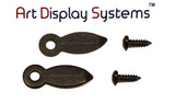 ADS 5/8” Inch Flat BLK Turnbutton - 100 2-1/4” Black Screws - 100 Pack - ART DISPLAY SYSTEMS