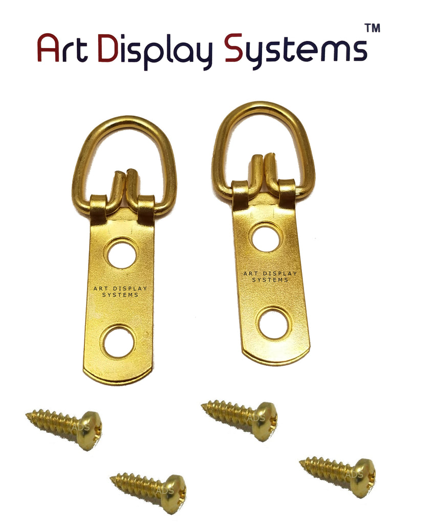 ADS 2 Hole Narrow BP D-Ring Hanger with 4 3/8 Screws – Pro Quality – 100 Pack - ART DISPLAY SYSTEMS