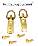Art Display Systems 2 Hole Narrow BP D-Ring Hanger with 6 1/2 Screws – Pro Quality – 100 Pack - ART DISPLAY SYSTEMS