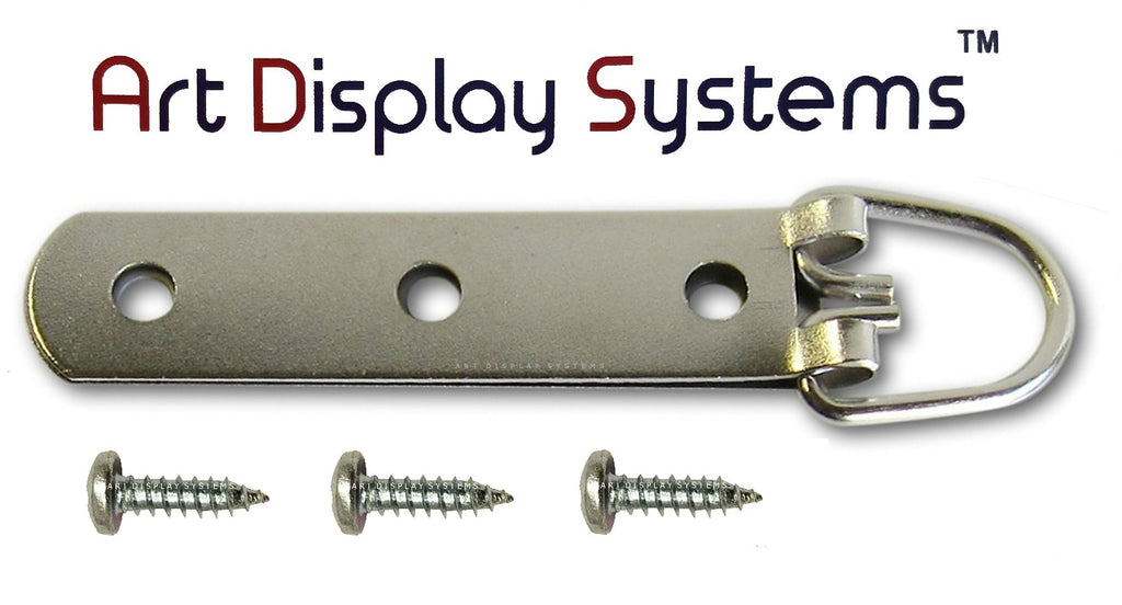 3-Hole Heavy Duty Large D-Ring Hanger with #6-1/2" Screws - ART DISPLAY SYSTEMS