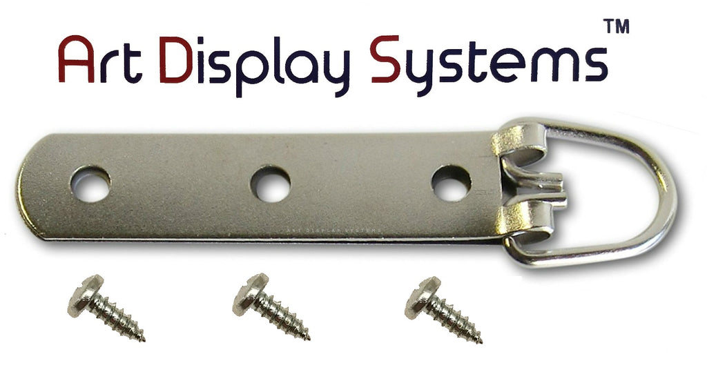 3-Hole Heavy Duty Large D-Ring Hanger with #6-3/8" Screws - ART DISPLAY SYSTEMS
