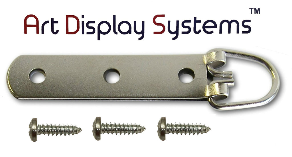 3-Hole Heavy Duty Large D-Ring Hanger with #8-1/2" Screws - ART DISPLAY SYSTEMS