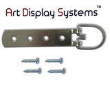 ADS Super Heavy Duty Extra Large Strap Hanger - 4 Hole Zinc Plated D-Ring Hanger - 2 Pack - ART DISPLAY SYSTEMS