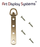 ADS 4 Hole Heavy Duty ZP D-Ring Hanger with 4 1/2 Screws – Pro Quality – 25 Pack - ART DISPLAY SYSTEMS