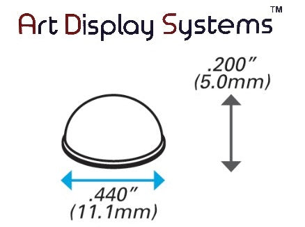 Art Display Systems Clear Hemispherical (0.44 x 0.2) Self-Adhesive Bumpers – Pro Quality - ART DISPLAY SYSTEMS