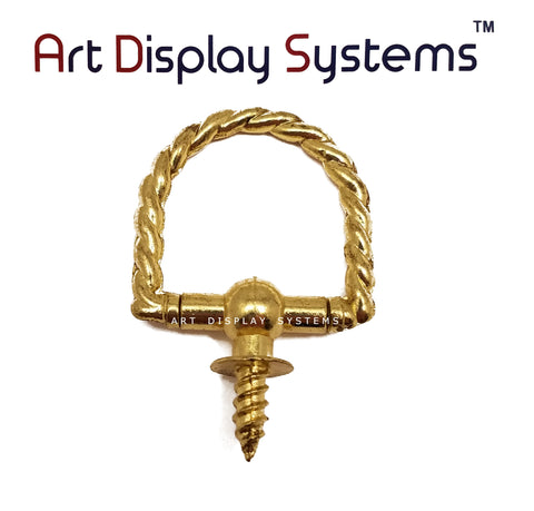 ADS Large Brass Braided Decorative Hanger – Pro Quality – 5 Pack