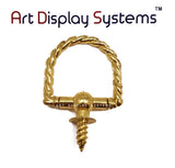 ADS Large Brass Braided Decorative Hanger – Pro Quality – 15 Pack - ART DISPLAY SYSTEMS