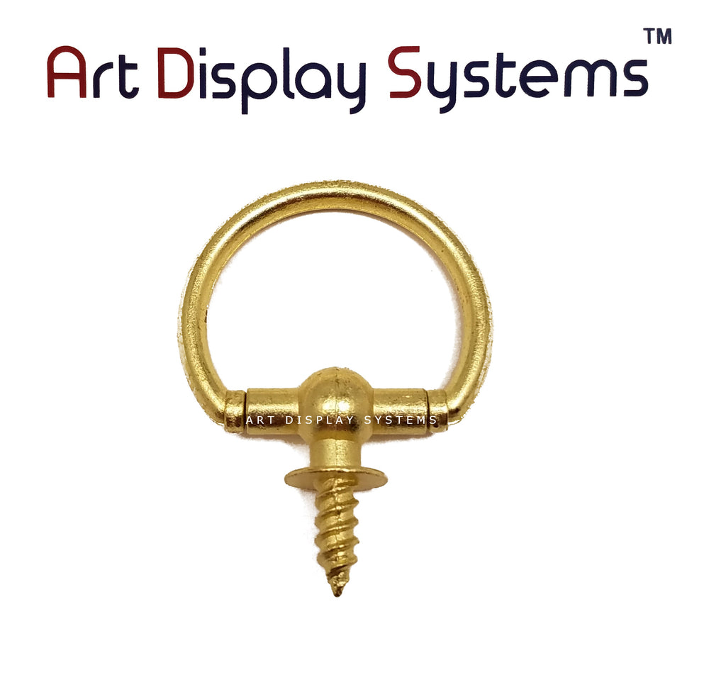 ADS Large Brass Oval Decorative Hanger – Pro Quality – 5 Pack - ART DISPLAY SYSTEMS