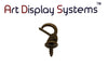 ADS Medium Antique Brass Security Cup Hook – Pro Quality – 5 Pack - ART DISPLAY SYSTEMS