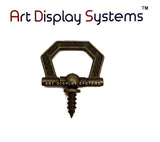 ADS Small Antique Brass Hexagonal Decorative Hanger – Pro Quality – 15 Pack - ART DISPLAY SYSTEMS