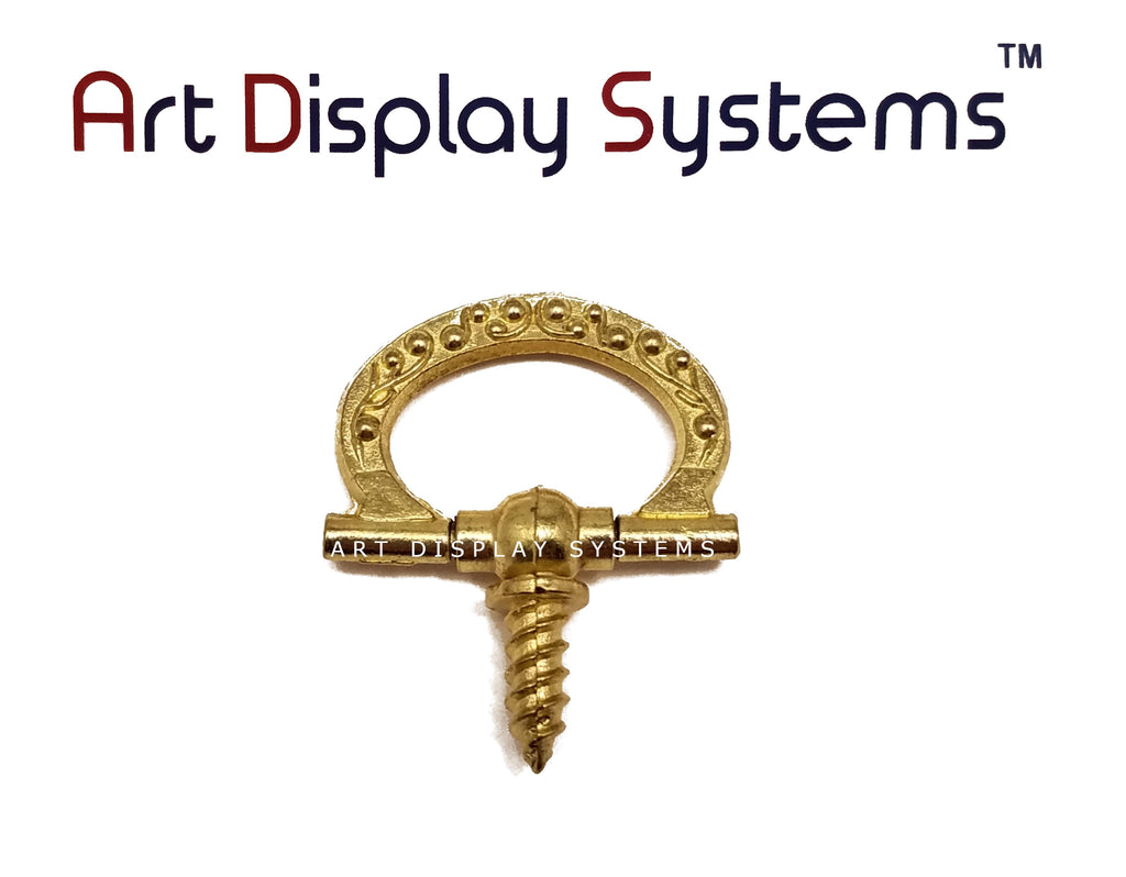 ADS Small Brass Floral Decorative Hanger – Pro Quality – 5 Pack - ART DISPLAY SYSTEMS